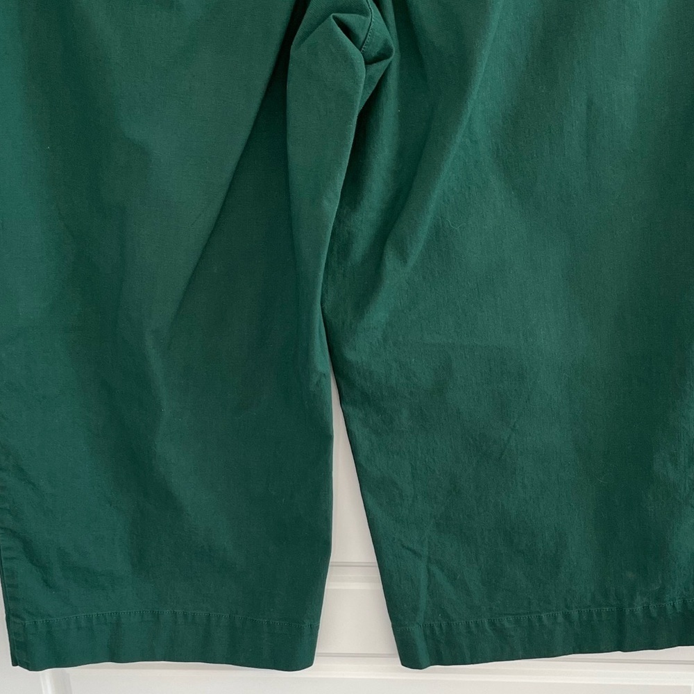 Talbots Green Cotton Slub Sailor Crop Pants Nautical Wide Leg Size 14 Vacation - Picture 8 of 13
